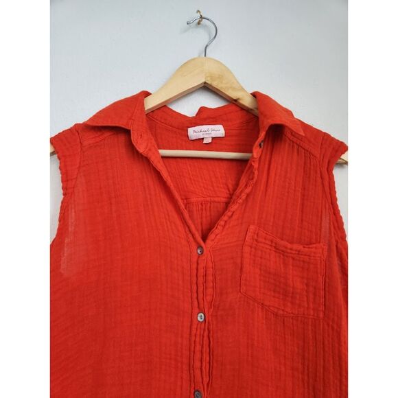 Michael Stars monique button-up sleeveless shirt - black‎ | Size XS - Picture 3 of 7